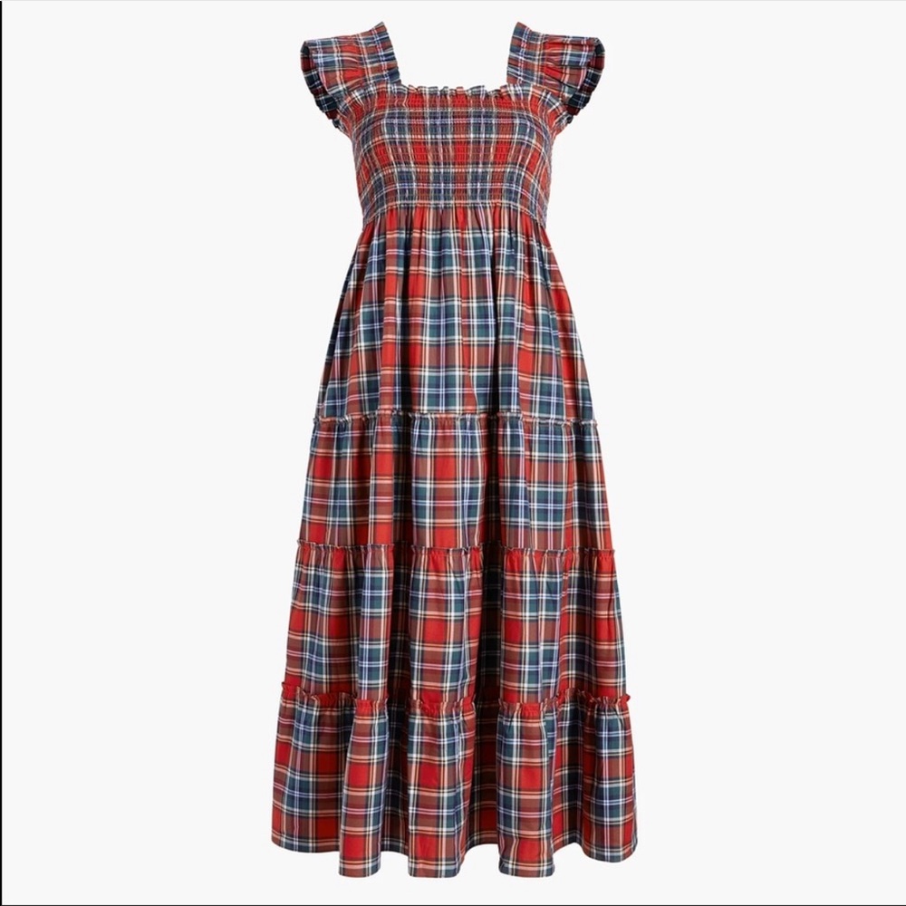Hill House Home - Ellie Nap Dress - Red Tartan - Size Small